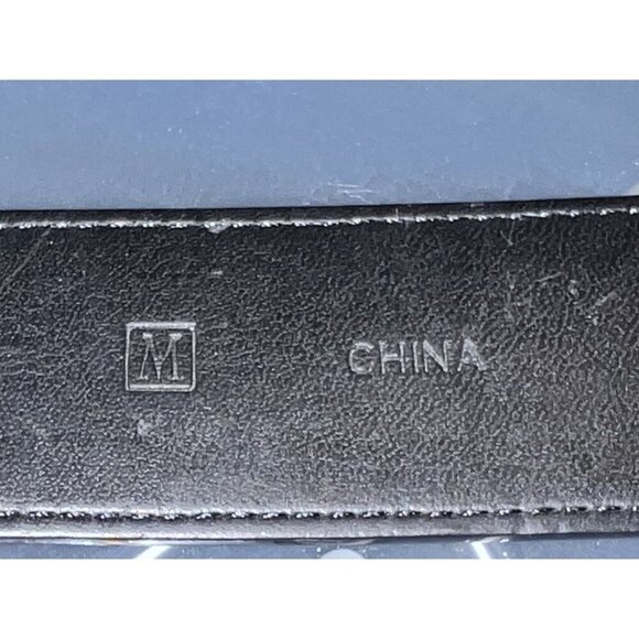 Vegan Black Leather Glitz Belt Buckle Sz M / 33 in / 1.5 in - Picture 8 of 12